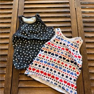 Garanimals Black White Star & White Red Blue Patriotic Heart-Star Tank 4T Bundle
